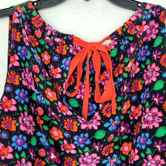 Kate Spade Floral Silk Blend Tie Back Tank Top Blouse Size 8 - Picture 4 of 8